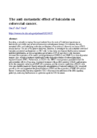 Anti-metastatic effect of baicalein on colorectal cancer