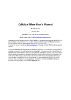 Colloidal Silver User Manual