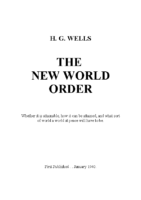 HG Wells – The New World Order (1940)EN
