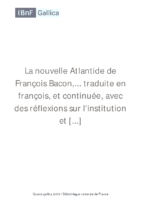 La nouvelle Atlantide de François […]Bacon Francis bpt6k82587c