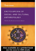 Social cultural Anthropology encyclopedia