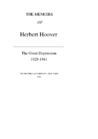 The Memoirs 1931 Herbert HOOVER